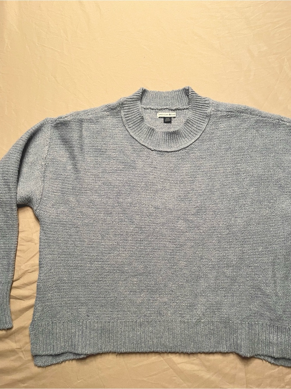 American Eagle Women’s Cropped Pullover Sweater Light Blue - Size Small